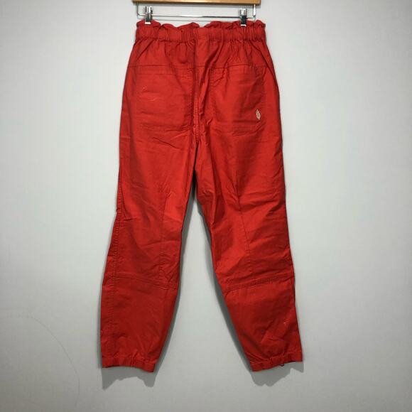 Free People Spring Trekker Wind Pants Pull on Jogger Hot Sauce Orange M - Picture 3 of 7